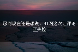 忍到现在还是想说，91网这次让评论区失控