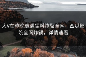 大V在昨晚遭遇猛料炸裂全网，西瓜影院全网炸锅，详情速看