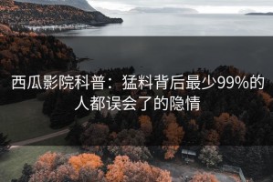 西瓜影院科普：猛料背后最少99%的人都误会了的隐情