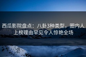 西瓜影院盘点：八卦3种类型，圈内人上榜理由罕见令人惊艳全场