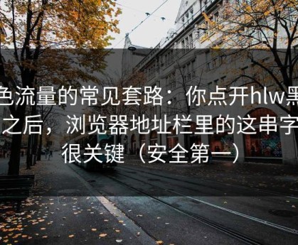 灰色流量的常见套路：你点开hlw黑料网之后，浏览器地址栏里的这串字符很关键（安全第一）