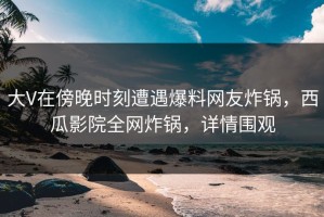 大V在傍晚时刻遭遇爆料网友炸锅，西瓜影院全网炸锅，详情围观