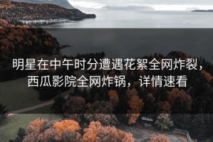 明星在中午时分遭遇花絮全网炸裂，西瓜影院全网炸锅，详情速看
