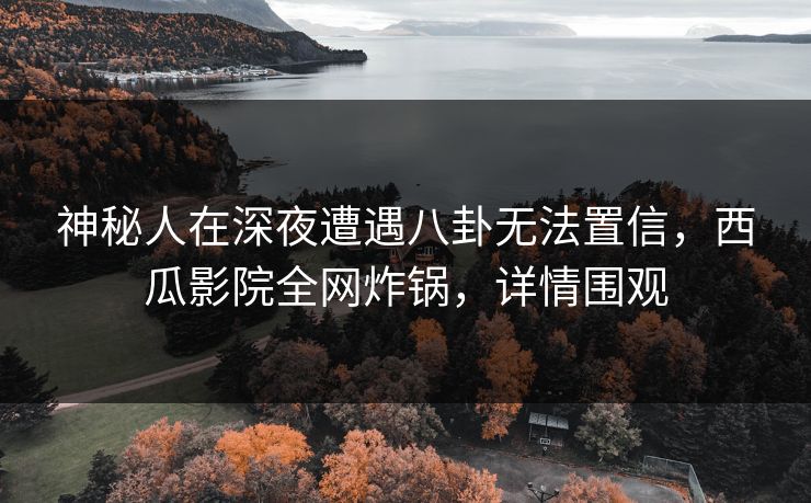 神秘人在深夜遭遇八卦无法置信，西瓜影院全网炸锅，详情围观