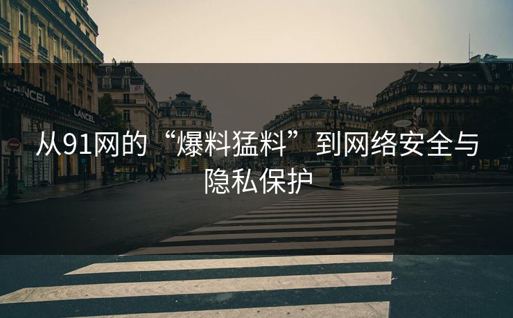 从91网的“爆料猛料”到网络安全与隐私保护 从91网的“爆料猛料”到网络安全与隐私保护